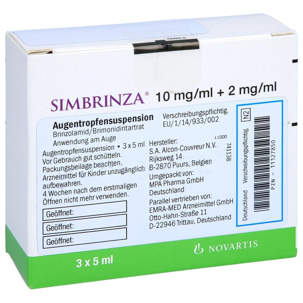 Simbrinza 10mg/ml + 2 mg/ml Augentropfensusp.