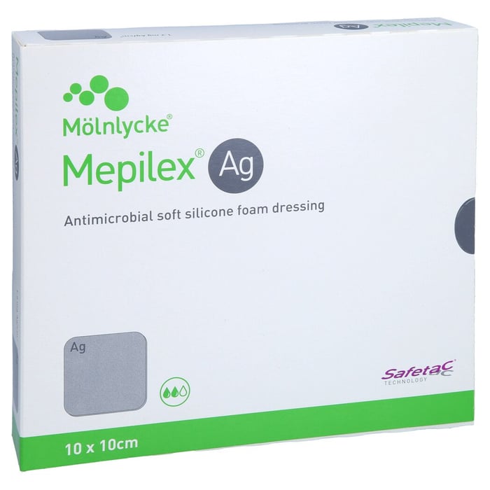 Mepilex Ag Schaumverband 10x10 cm steril