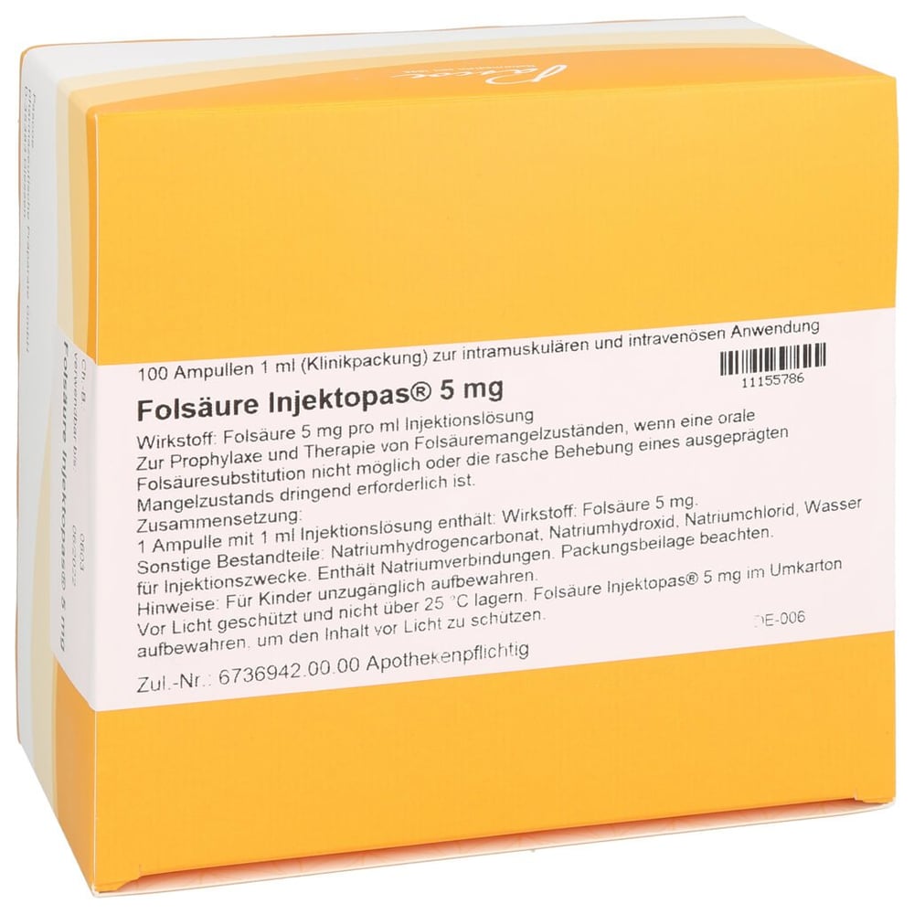 FOLSÄURE Injektopas 5 mg
