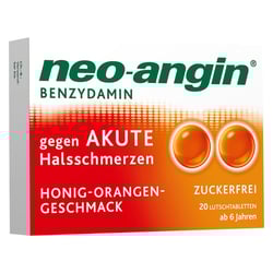 Neo-angin Benzydamin gegen akute Halsschmerzen Honig-Orangengeschmack 3 mg