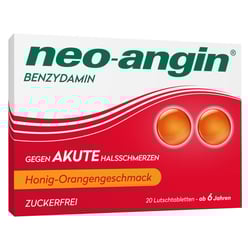 Neo-angin Benzydamin gegen akute Halsschmerzen Honig-Orangengeschmack 3 mg