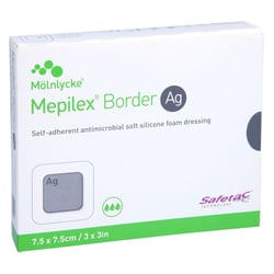 Mepilex Border Ag Schaumverband 7,5x7,5 cm