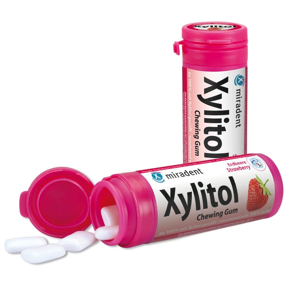 Xylitol Kaugummi Erdbeere Miradent