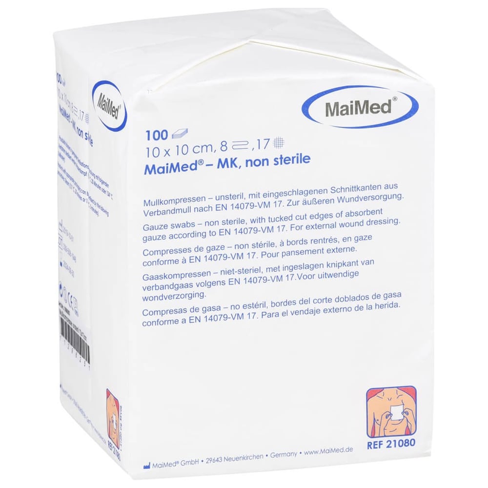 Mullkompressen 10x10 cm unsteril 8fach