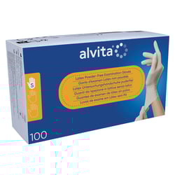 Alvita Latex Untersuchungshandschuhe puderfrei S