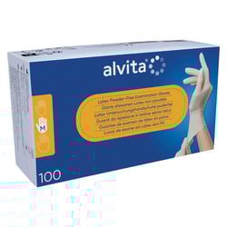 Alvita Latex Untersuchungshandschuhe puderfrei M