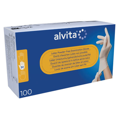 Alvita Latex Untersuchungshandschuhe puderfrei M