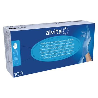 Alvita Nitril Untersuchungshandschuhe puderfrei S