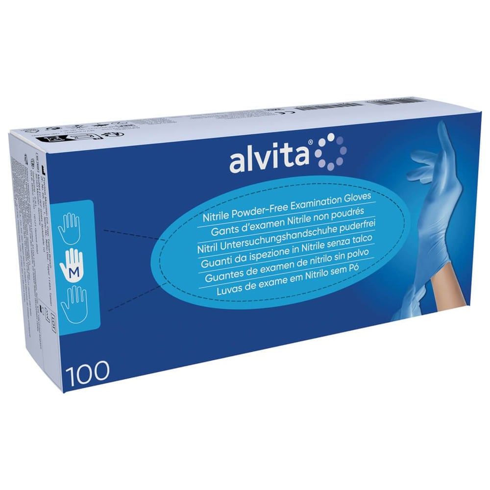 Alvita Nitril Untersuchungshandschuhe puderfrei M