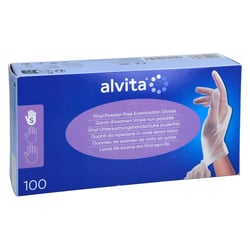 Alvita Vinyl Untersuchungshandschuhe puderfrei S