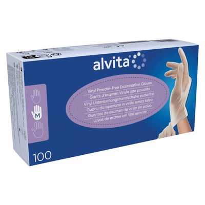 Alvita Vinyl Untersuchungshandschuhe puderfrei M