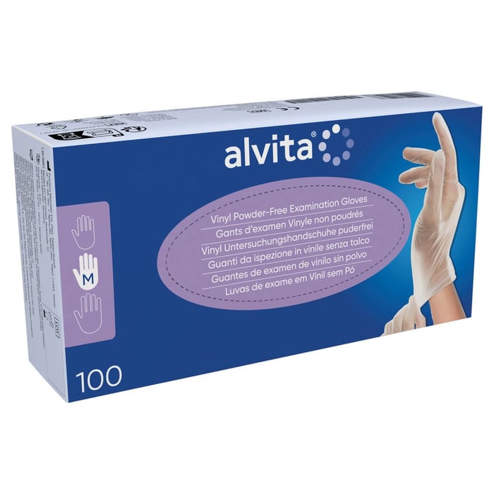 Alvita Vinyl Untersuchungshandschuhe puderfrei M