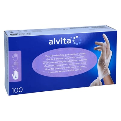 Alvita Vinyl Untersuchungshandschuhe puderfrei L