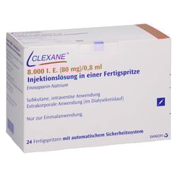 Clexane 8000 I.E. (80 mg)/0,8 ml Injektionslösung