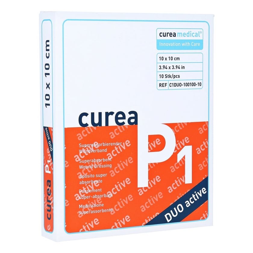 Curea P1 duo active superabs.Wundaufl.10x10 cm