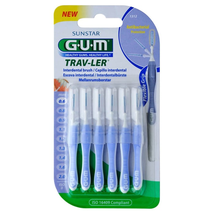 Gum Trav-ler 0,6mm Kerze hellblau Interdentalbür.