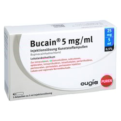 Bucain 0.5% 5mg/ml 25mg/5ml Luer-Lock Amp.