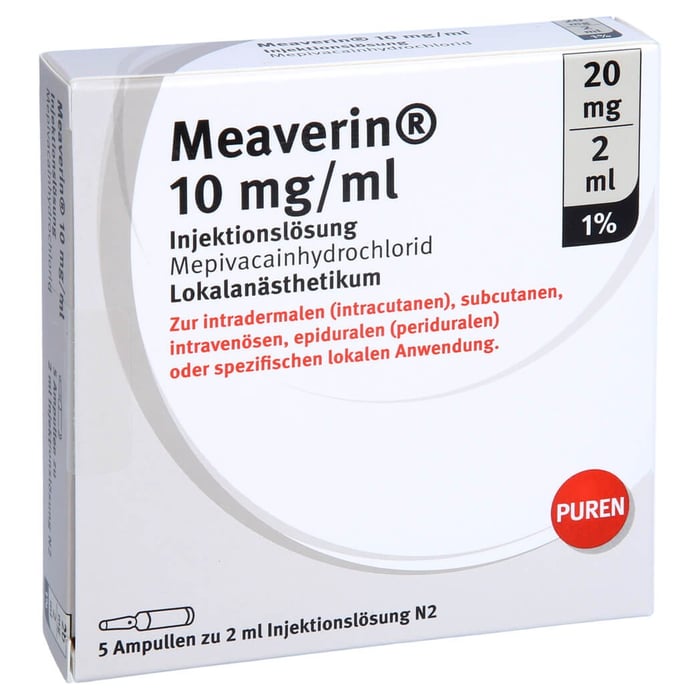 Meaverin 1% 10 mg/ml Inj. Lsg. 20mg/2ml Glasamp.