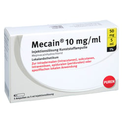 Mecain 1 % 10 mg/ml Injektion Lösung 50 mg/5 ml Luer-Lock Amp