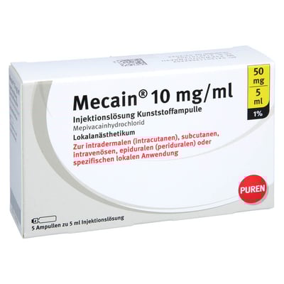 Mecain 1% 10mg/ml Inj. Lsg. 50mg/5ml Luer-Lock Amp