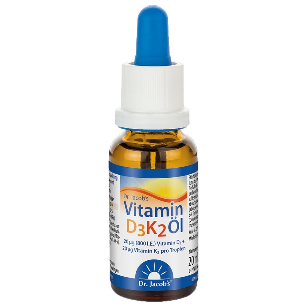 Dr. Jacob's Vitamin D3K2 Öl 800 IE/20 mcg D3+K2 640 Tropfen