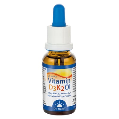 Dr. Jacob's Vitamin D3K2 Öl 800 IE/20 mcg D3+K2 640 Tropfen