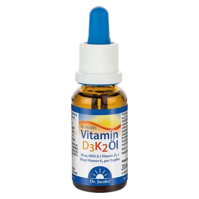 Dr. Jacob's Vitamin D3K2 Öl 800 IE/20 mcg D3+K2 640 Tropfen