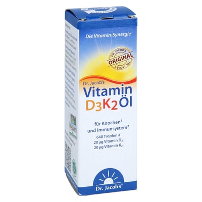 Dr. Jacob's Vitamin D3K2 Öl 800 IE/20 mcg D3+K2 640 Tropfen