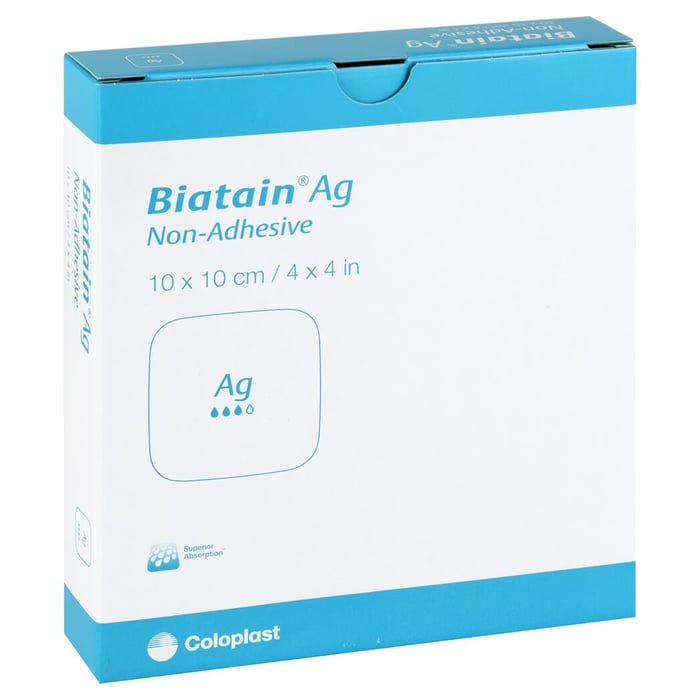 Biatain Ag Schaumverband 10x10 cm nicht haftend