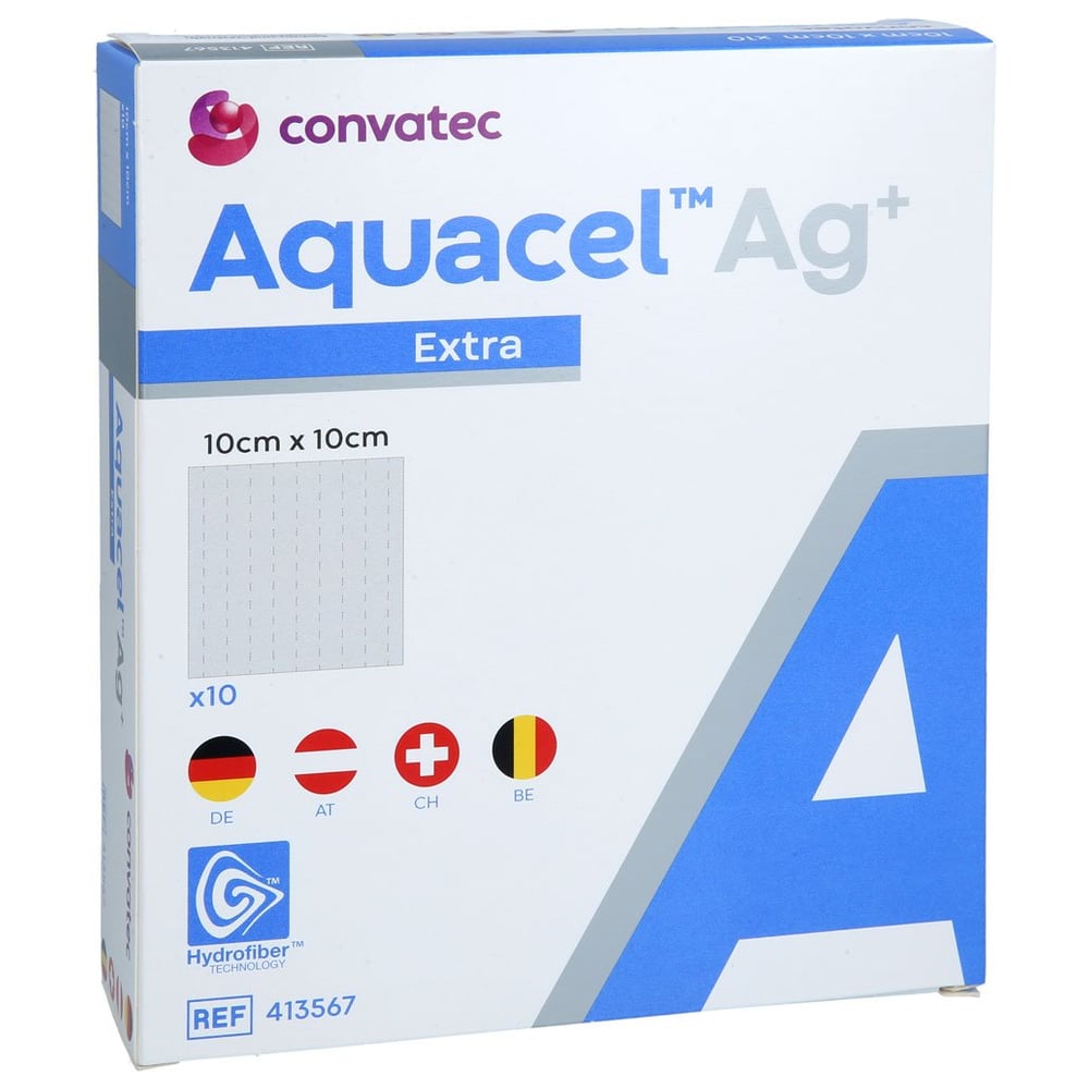 Aquacel Ag+ Extra 10x10 cm Kompressen