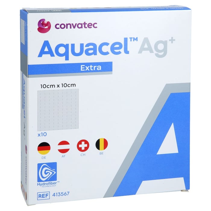 Aquacel Ag+ Extra 10x10 cm Kompressen