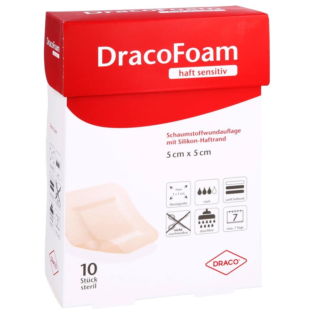 Dracofoam Haft sensitiv Schaumst.Wund.5x5 cm