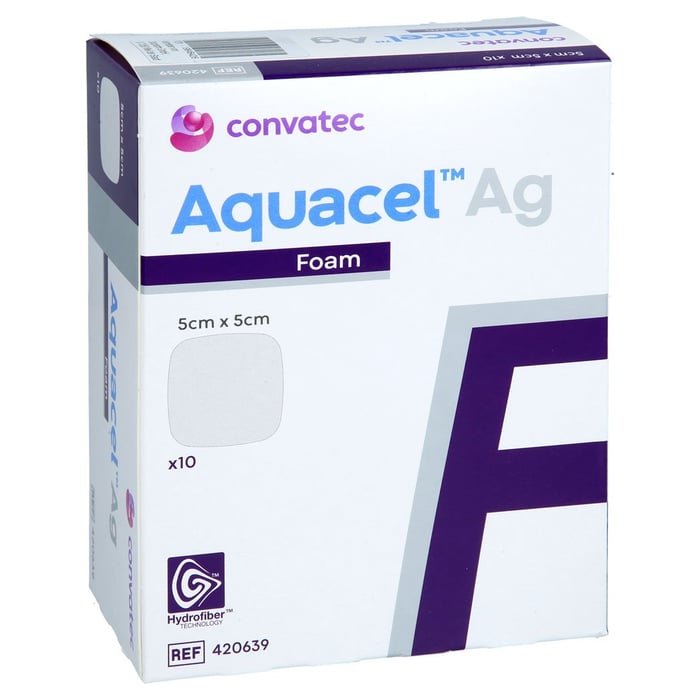Aquacel Ag Foam nicht adhäsiv 5x5 cm Verband