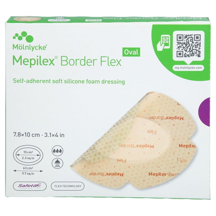 Mepilex Border Flex Schaumverb.haft.7,8x10 cm oval