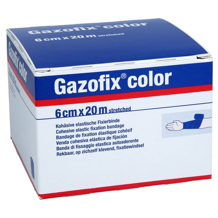 Gazofix color kohäsive Fixierbinde blau 20m x 6cm