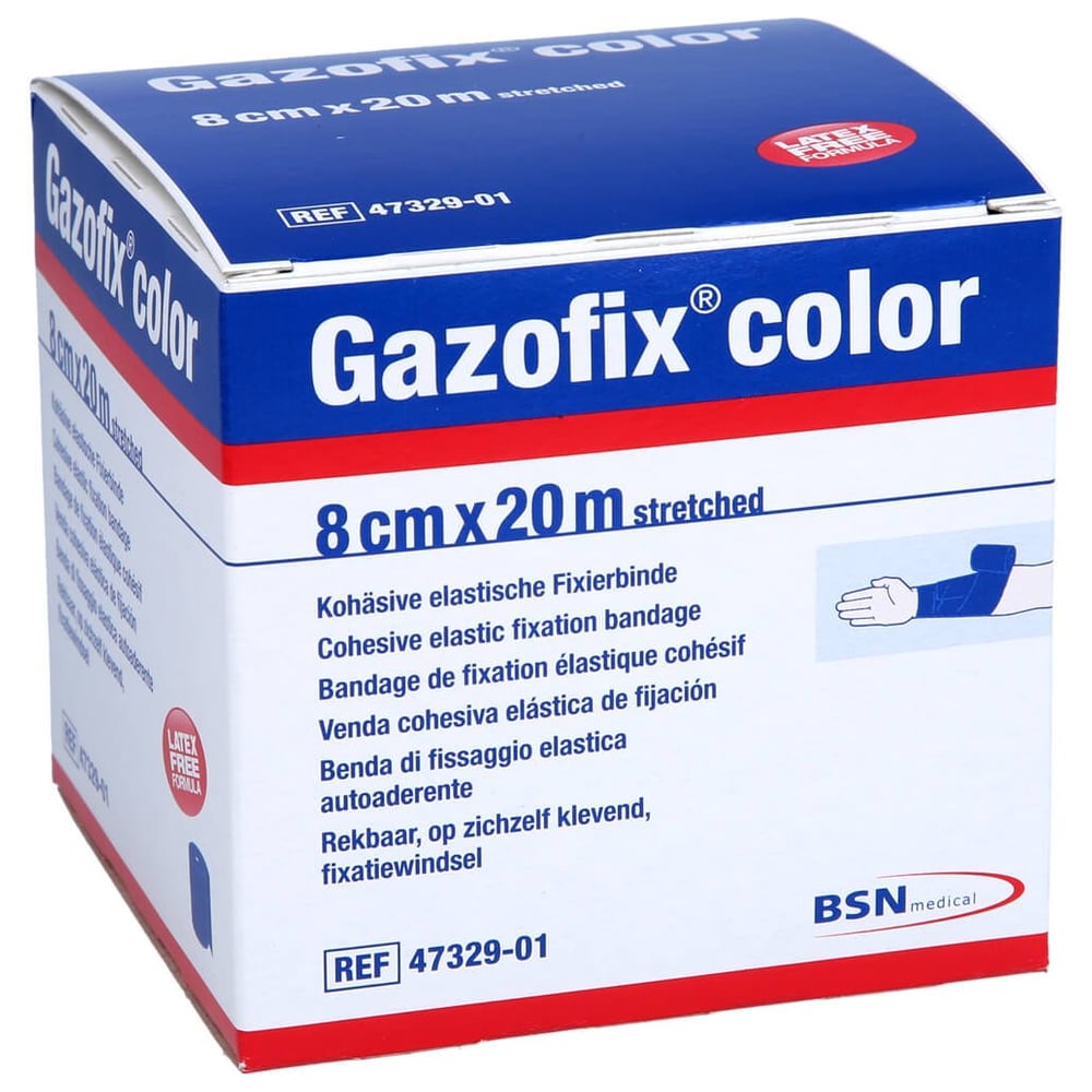 Gazofix color kohäsive Fixierbinde blau 20m x 8cm
