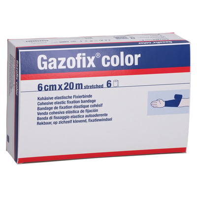 Gazofix color kohäsive Fixierbinde blau 20m x 6 cm Produktbild 1