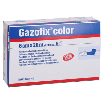 Gazofix color kohäsive Fixierbinde blau 20m x 6 cm