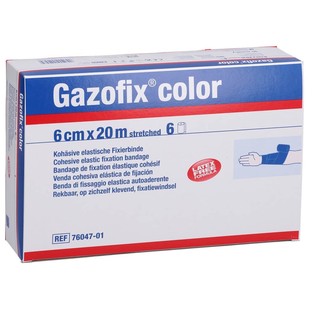 Gazofix color kohäsive Fixierbinde blau 20m x 6cm