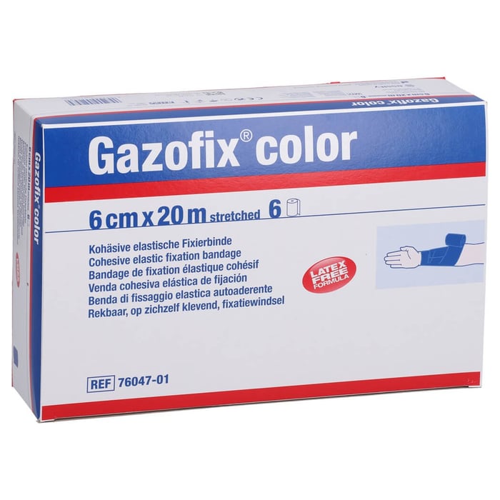Gazofix color kohäsive Fixierbinde blau 20m x 6cm