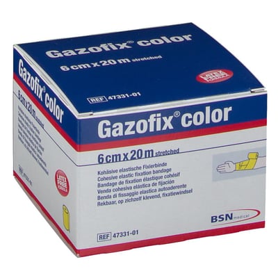 Gazofix color kohäsive Fixierbinde gelb 20m x6 cm