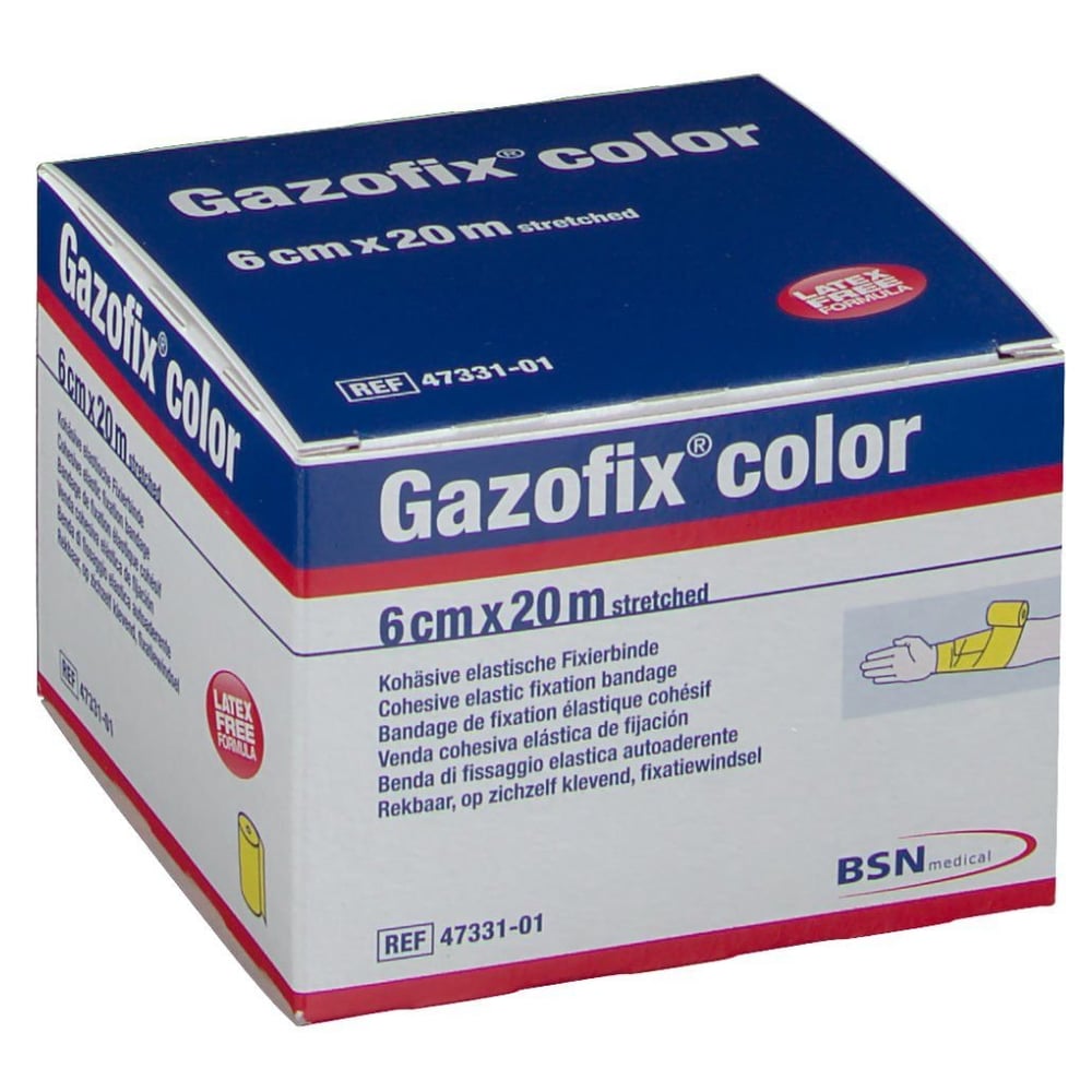 Gazofix color kohäsive Fixierbinde gelb 20m x6cm