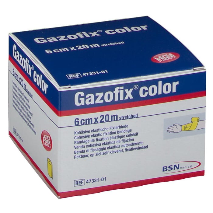 Gazofix color kohäsive Fixierbinde gelb 20m x6cm