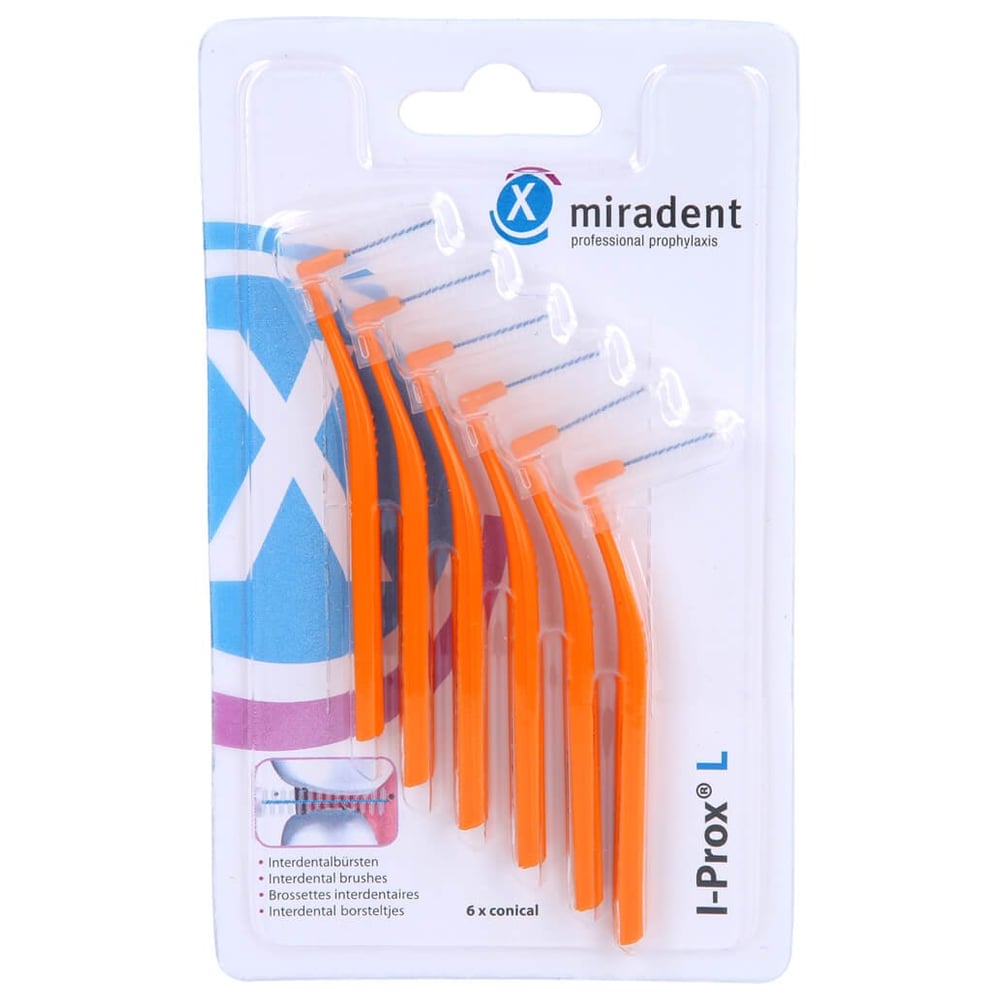 Miradent Interdentalbürste I-Prox L 0,8 mm orange