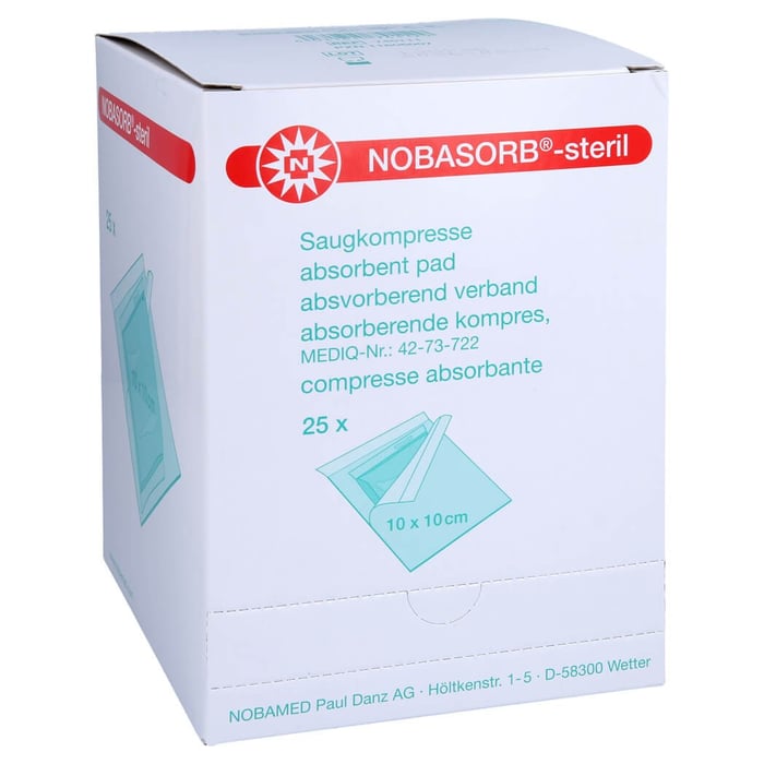 NOBASORB-steril Saugkompressen 10x10 cm