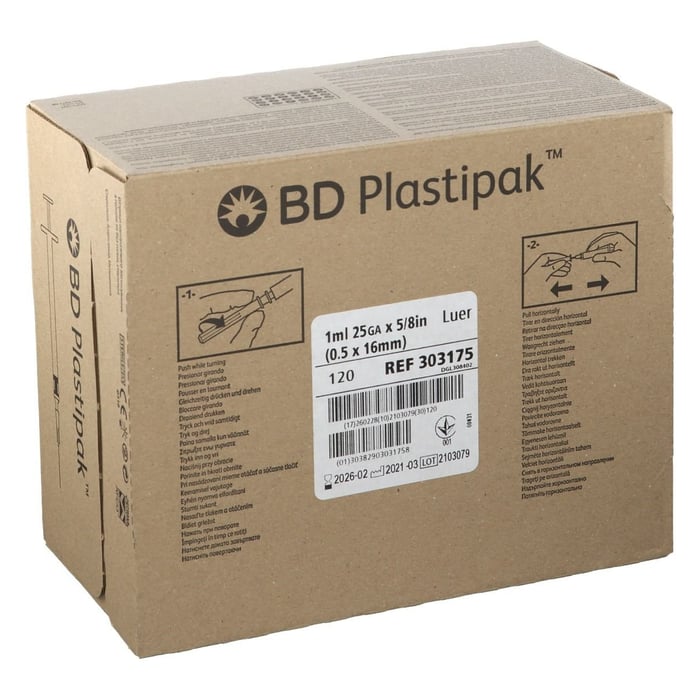 Bd Plastipak Tuberkulinspr.1 ml m.Kan.25 G 5/8