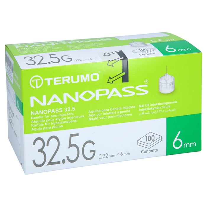Nanopass 32,5 Pen Kanüle 32,5 G 0,22x6 mm