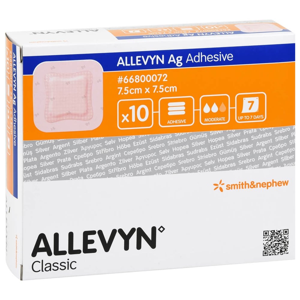 Allevyn Ag Adhesive 7,5x7,5 cm Wundverband