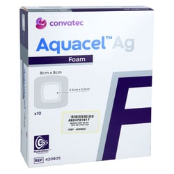 Aquacel Ag Foam adhäsiv 8x8 cm Verband