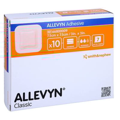 Allevyn Adhesive 7,5x7,5 cm haftende Wundauflage Orifarm